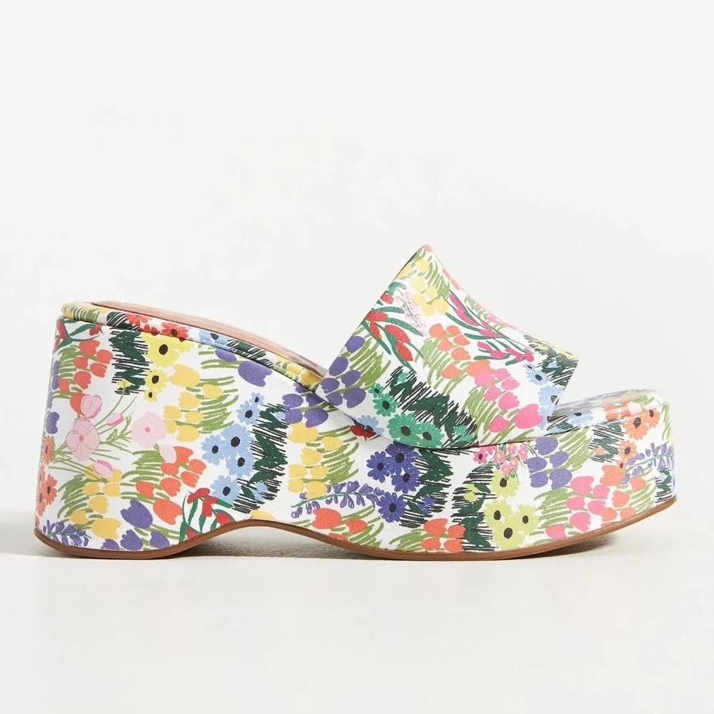 Anthropologie Vicenza Calcados Platform Sandal Women Multicolor Size 9
